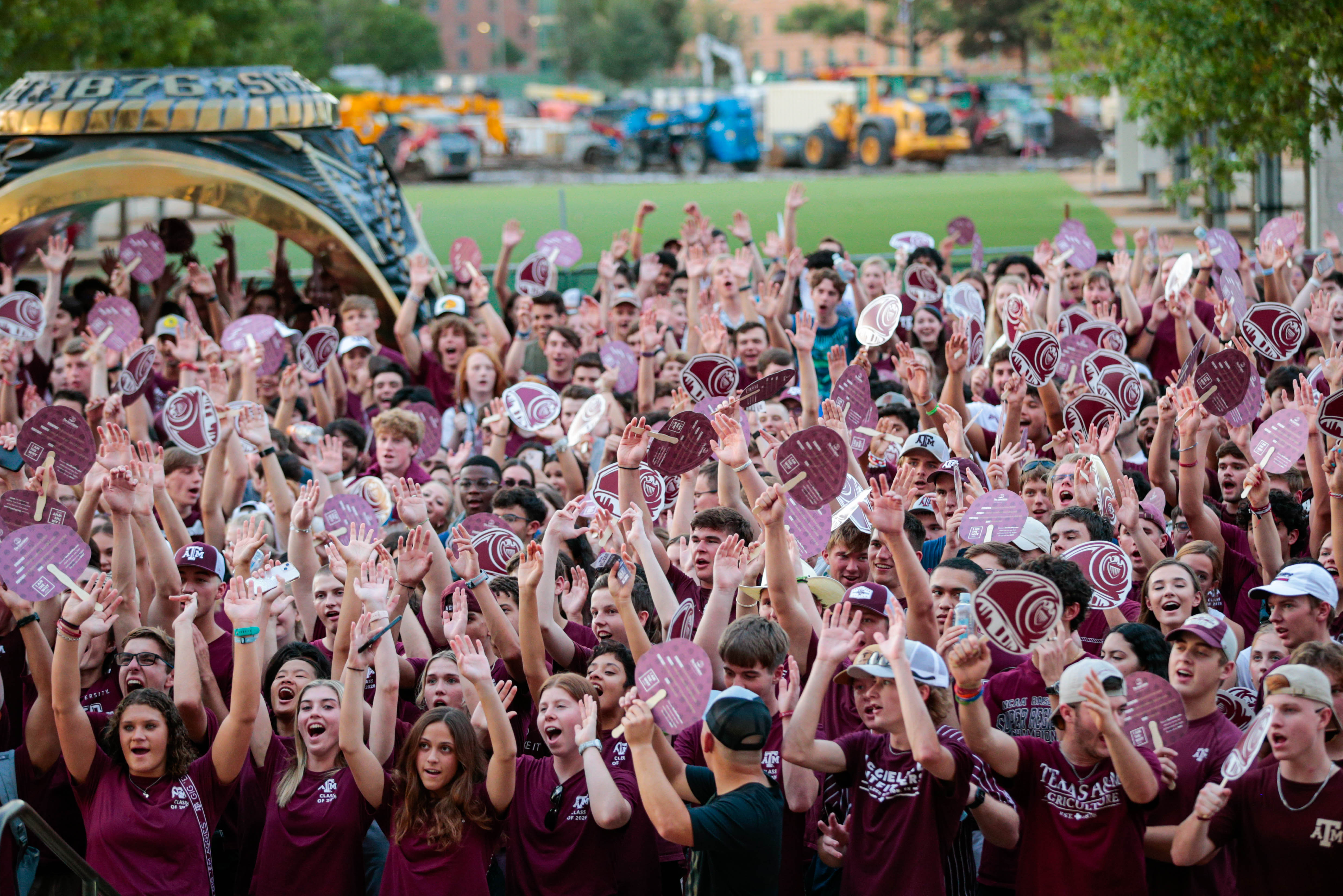 Many students participating in Howdy week wearing maroon