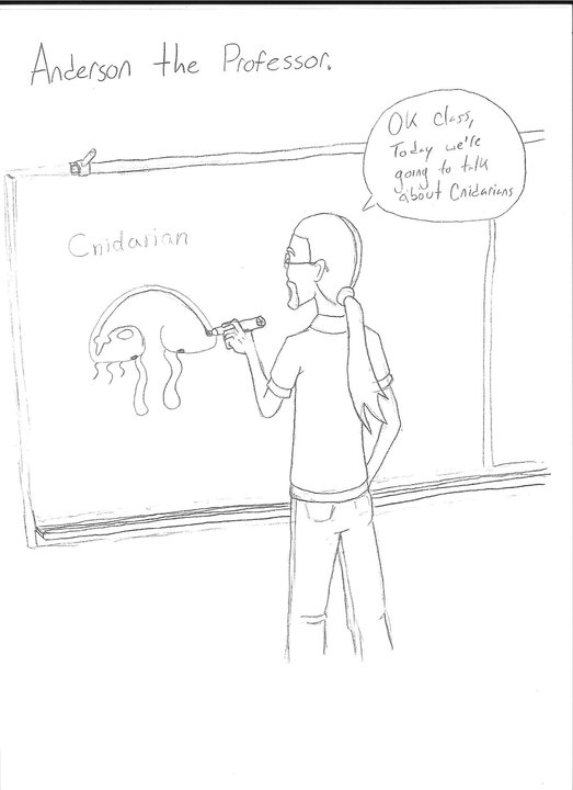 cartoon of drew teaching