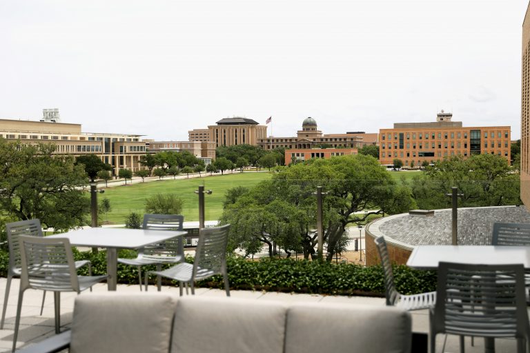 view of the campus from the Innovative Learning Classroom rooftop patio