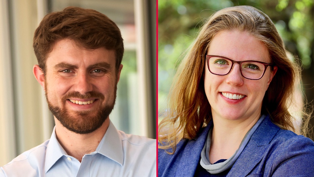 Composite image of Texas A&amp;M chemists David Powers and Emily Pentzer