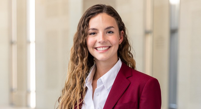 Texas A&M psychology senior and Maroon Coats president Grace Vaughn