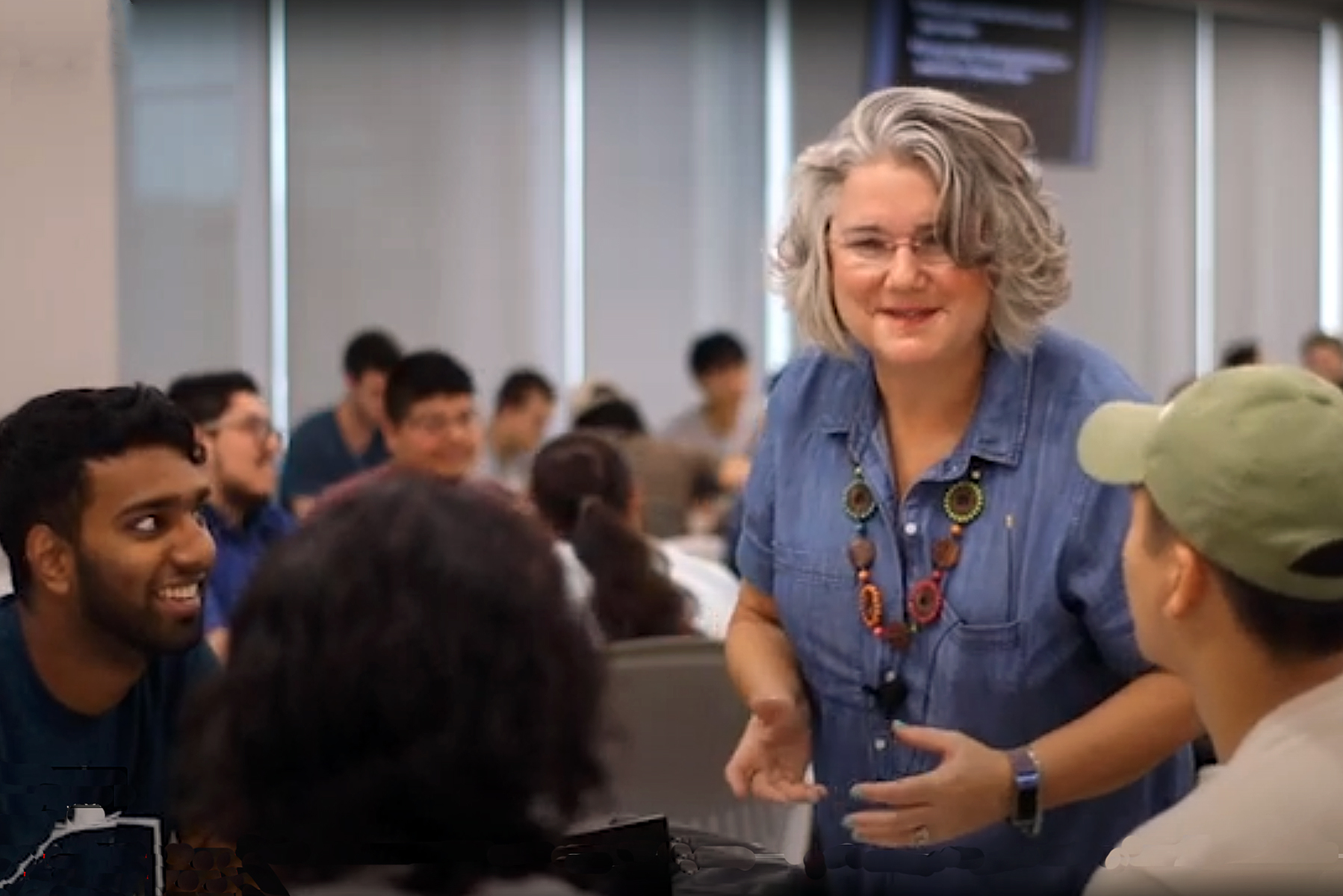 Texas A&amp;M anthropologist Catharina Laporte teaching engineering students enrolled in one of her classes at Texas A&amp;M University