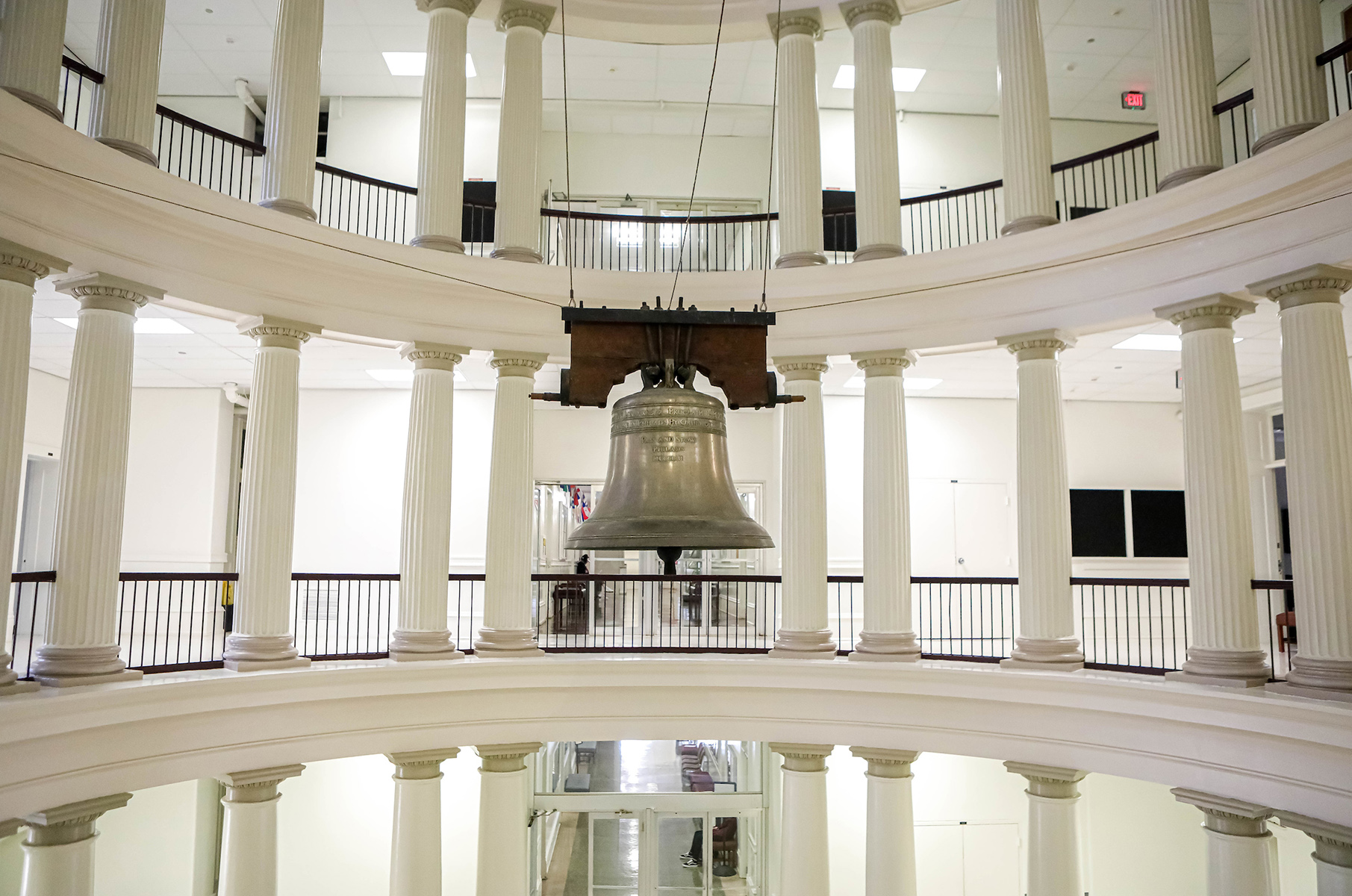 The Texas Liberty Bell, suspended in the Academic Building