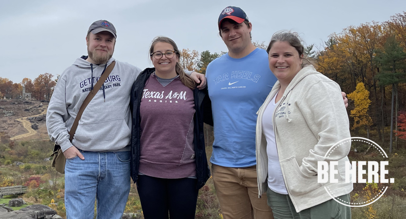 Group photo of Texas A&amp;M University students and current U.S. Army Center of Military History employees (from left) John Lewis, Kendall Cosley, Shane Makowicki and Ashley Vance
