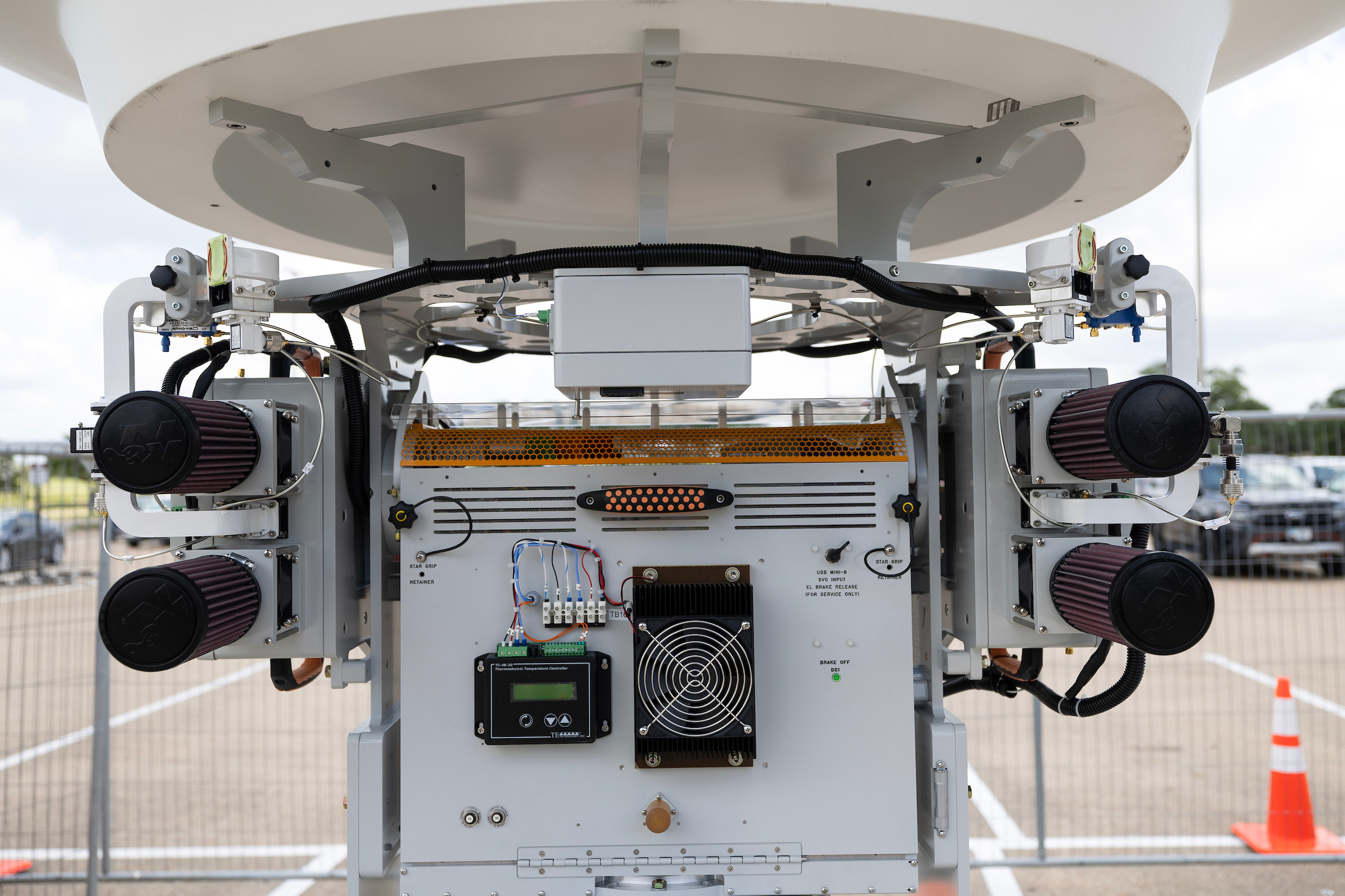 Close up image of the new radar shelter, which houses a sophisticated signal processor that analyzes the data collected