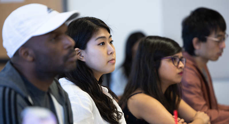 Students in the audience, listening intently to a Race and Ethnic Studies Institute-sponsored colloquium presented by Texas A&amp;M University English Professor Vanita Reddy