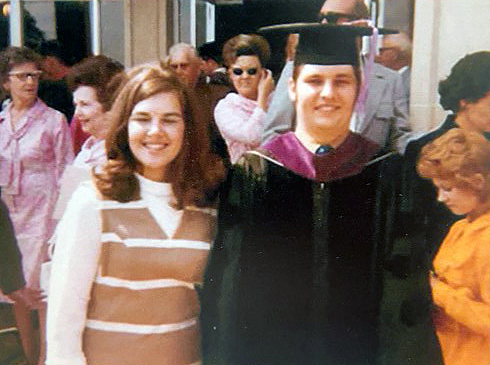 Patricia and James W. Chancellor '68, after his 1971 graduation from dental school