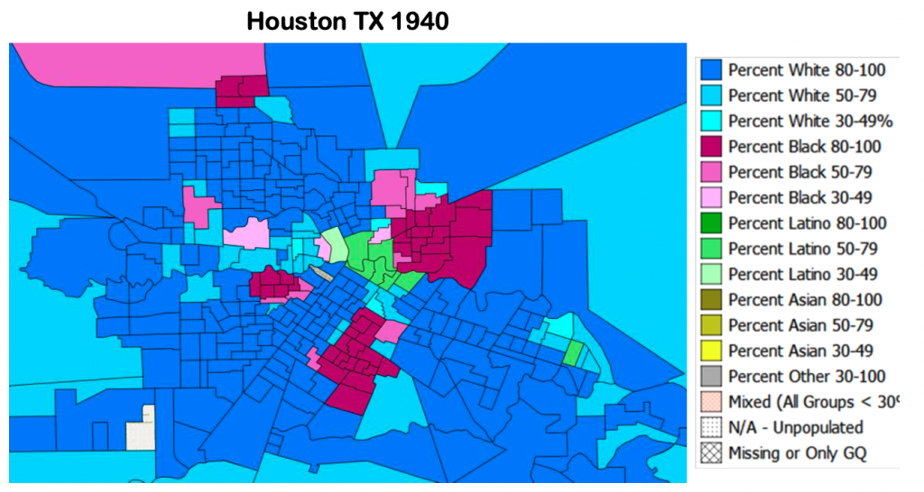 Map of Houston, Texas, 1940